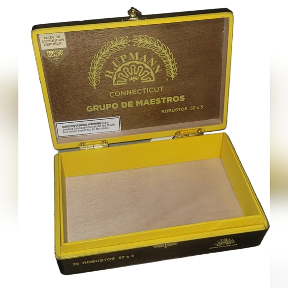 H. Upmann Connecticut EMPTY Wood Cigar Box * Yellow - Picture 6 of 7